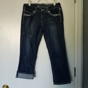 Miss Chic Embellished Capri Jeans - Size 5